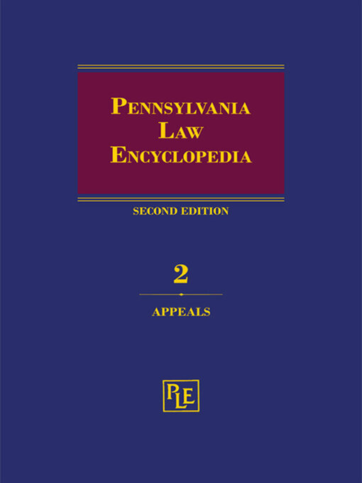 Title details for Pennsylvania Law Encyclopedia by Publisher's Editorial Staff - Wait list